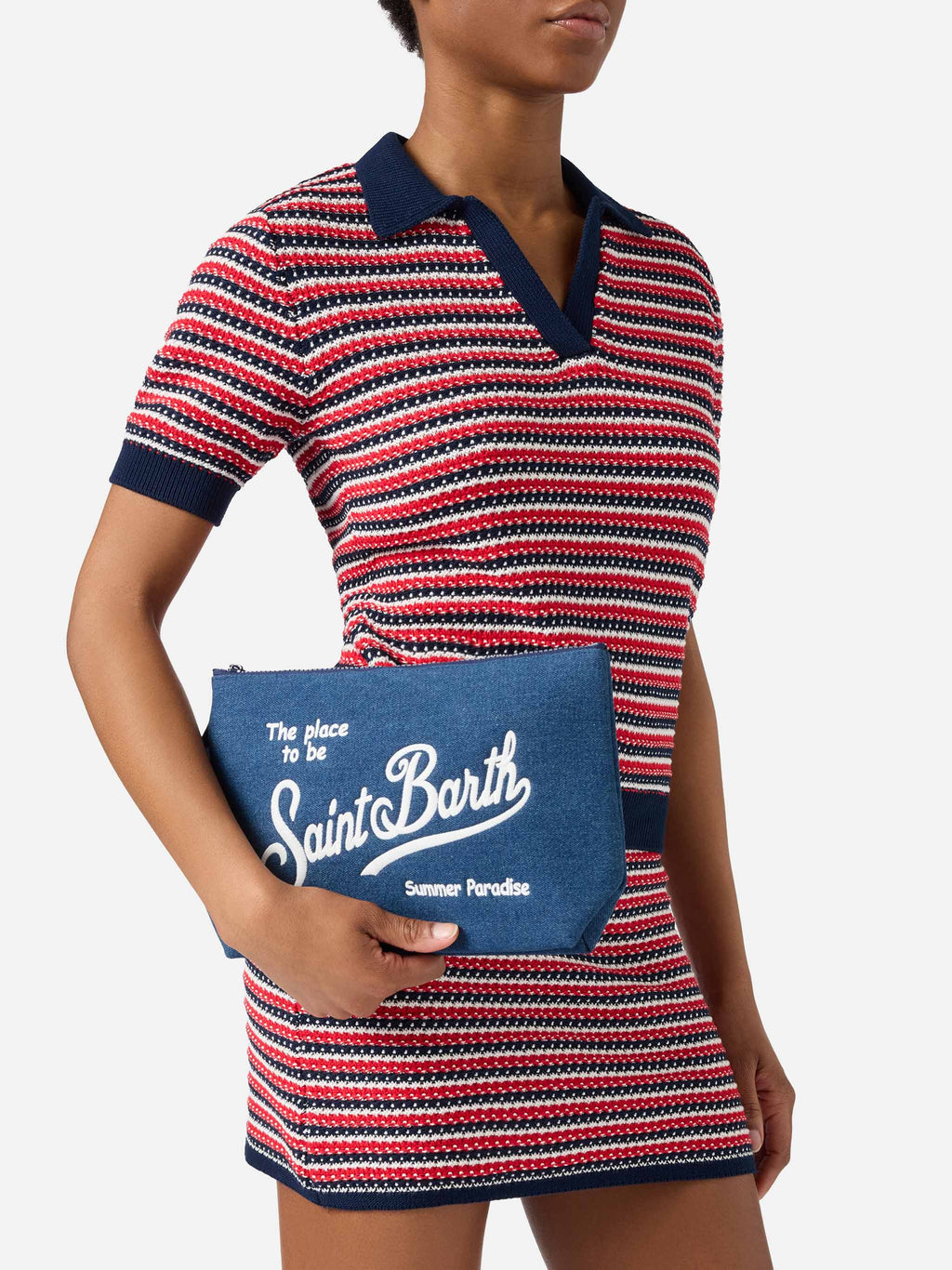 MC2 Saint Barth denim Aline pouch — Dark blue — view 2