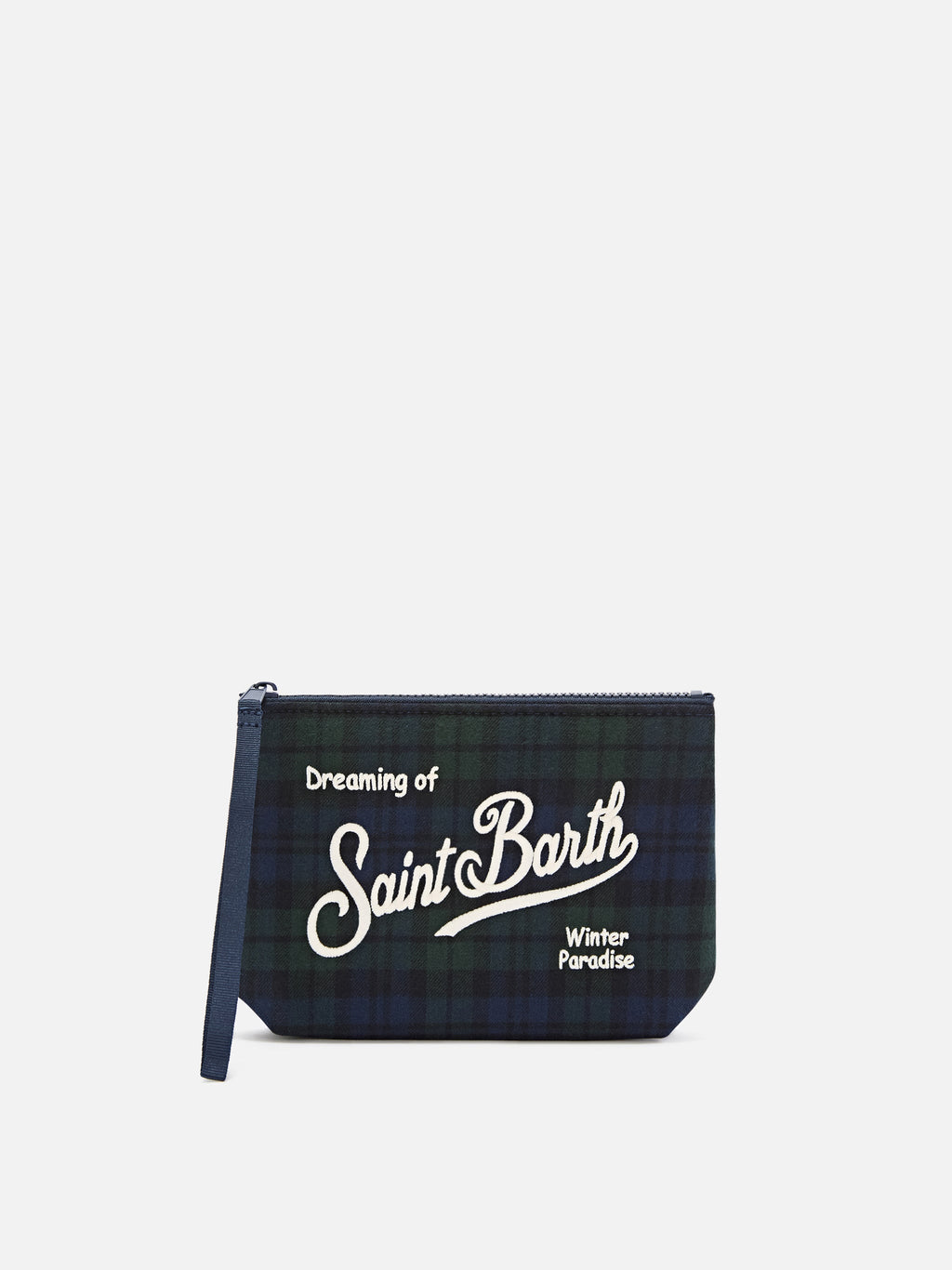MC2 Saint Barth wool blend Aline pouch — Green tartan