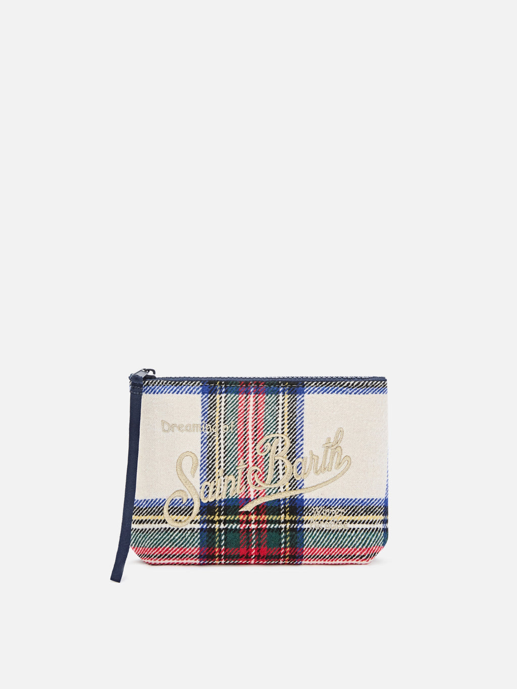 MC2 Saint Barth wool blend Aline pouch — Multicolour tartan