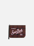 MC2 Saint Barth wool blend Aline pouch — Red tartan