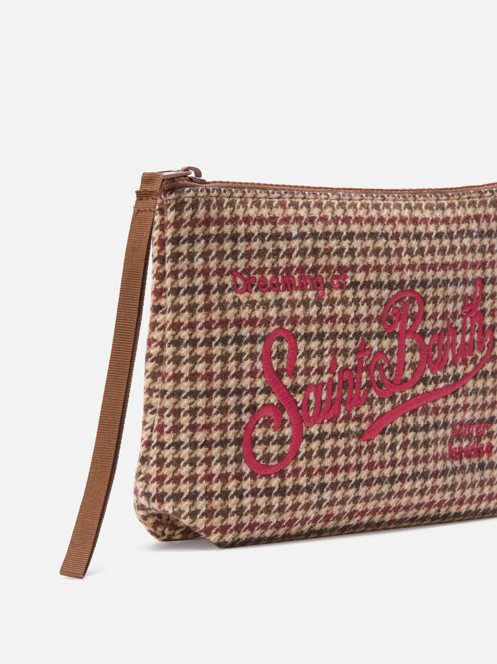 MC2 Saint Barth wool blend Aline pouch — Red houndstooth — view 2