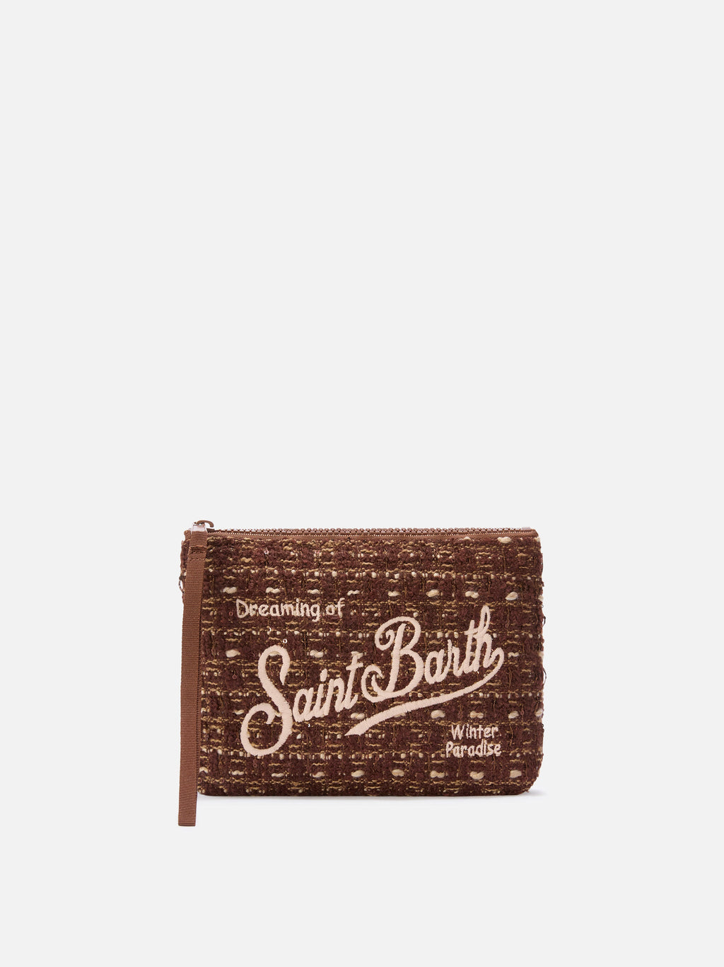MC2 Saint Barth tweed Aline pouch — Brown