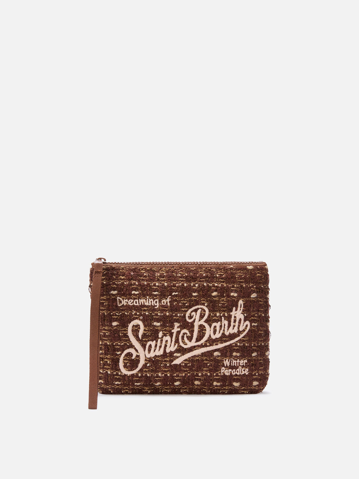 MC2 Saint Barth tweed Aline pouch — Brown