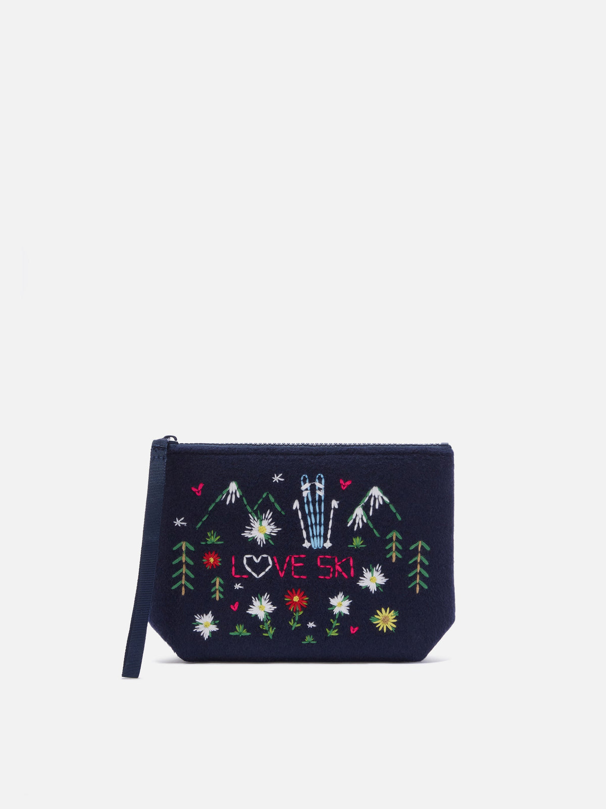 MC2 Saint Barth felt Aline pouch — Flowers and hearts