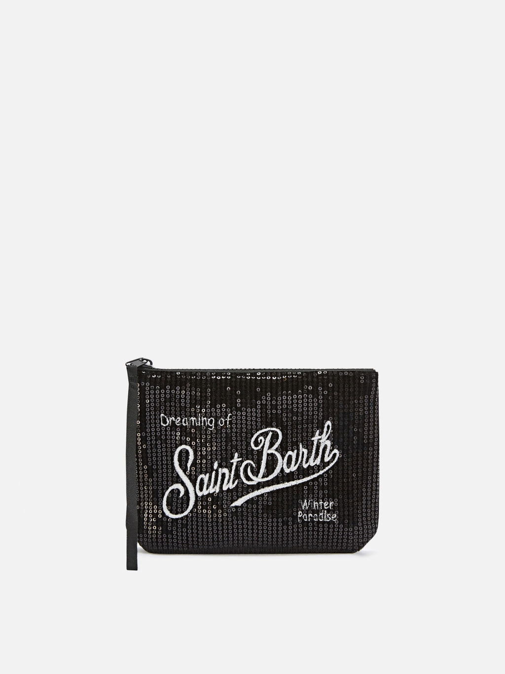MC2 Saint Barth velvet Aline pouch with sequins — Black