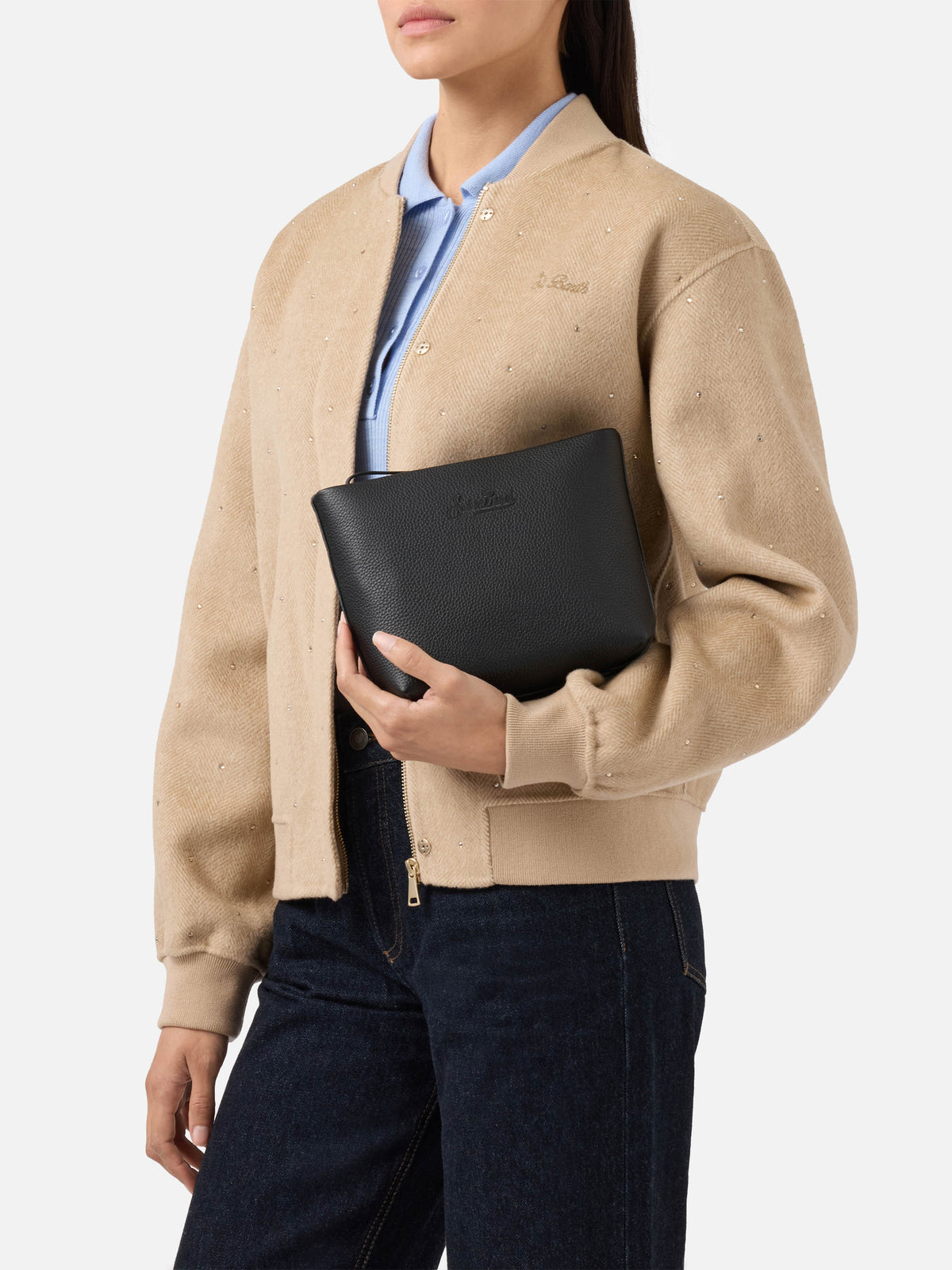 MC2 Saint Barth leather Aline pouch — Black — view 2