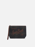 MC2 Saint Barth waxed Aline pouch — Green tartan