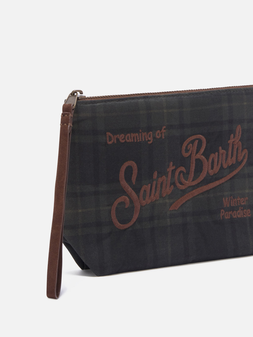 MC2 Saint Barth waxed Aline pouch — Green tartan — view 2