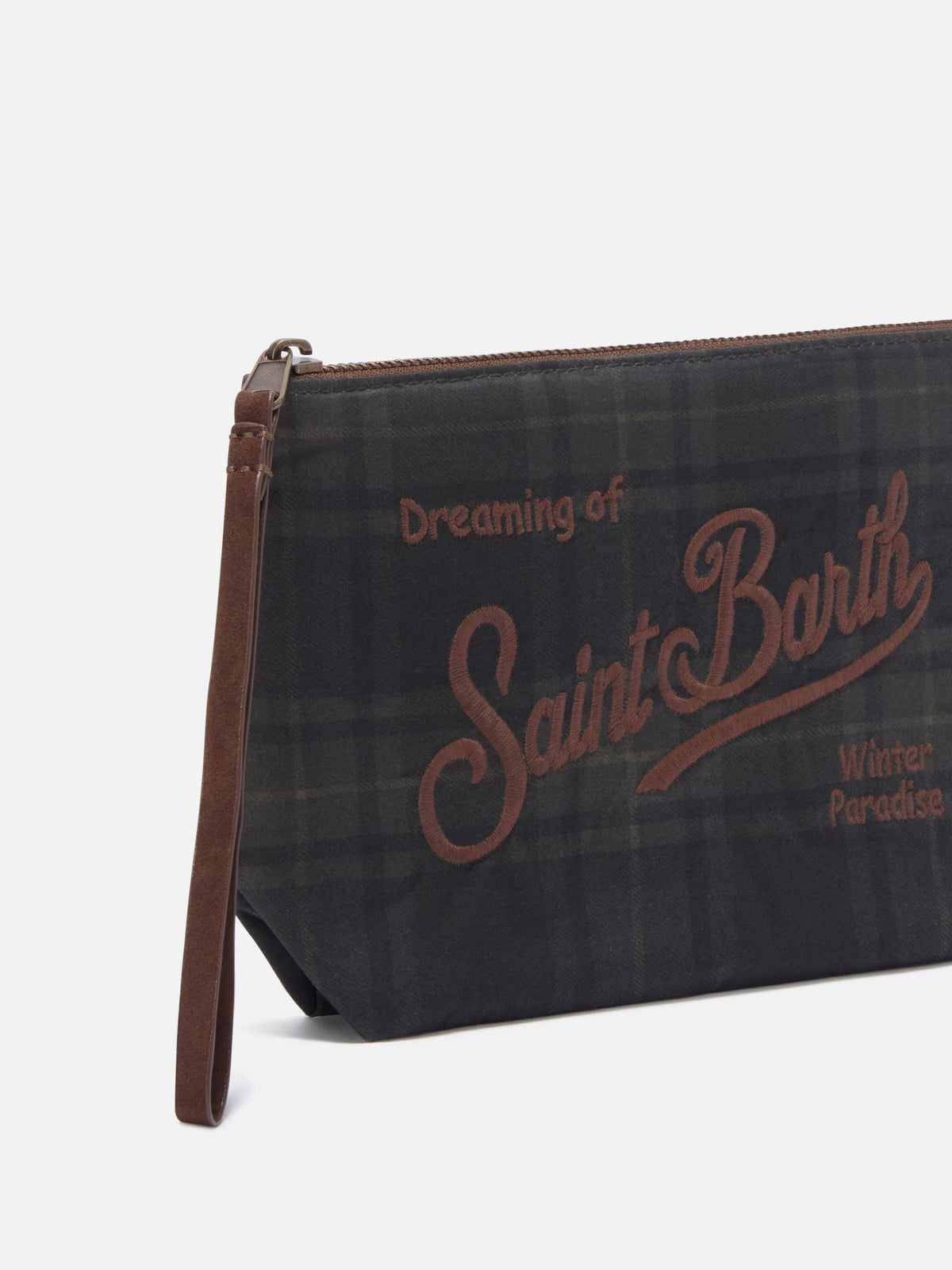 MC2 Saint Barth waxed Aline pouch — Green tartan — view 2