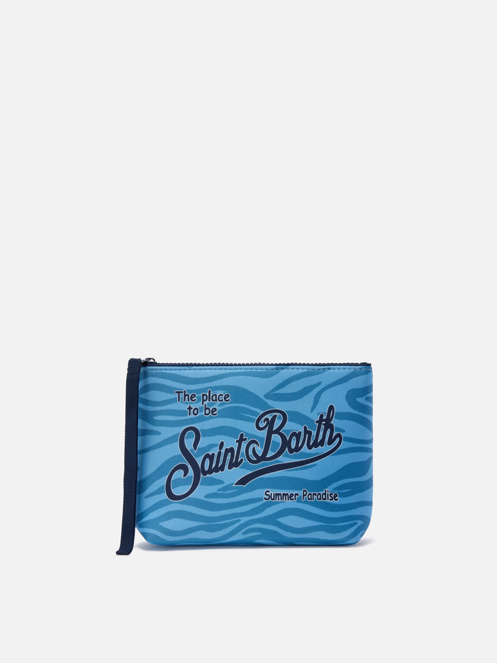 MC2 Saint Barth scuba Aline pouch — Light blue zebra