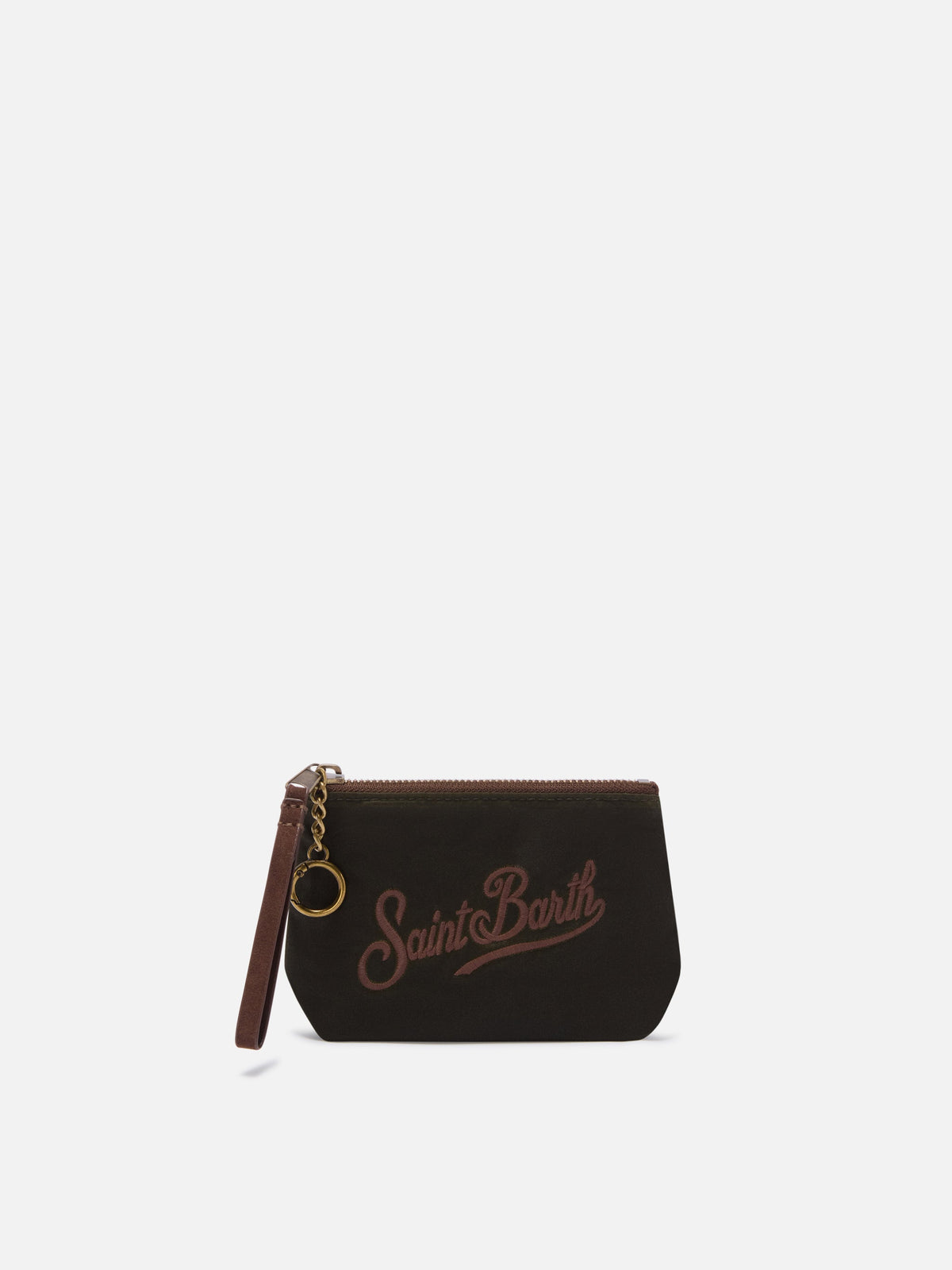 MC2 Saint Barth waxed Mini Aline pouch — Military green