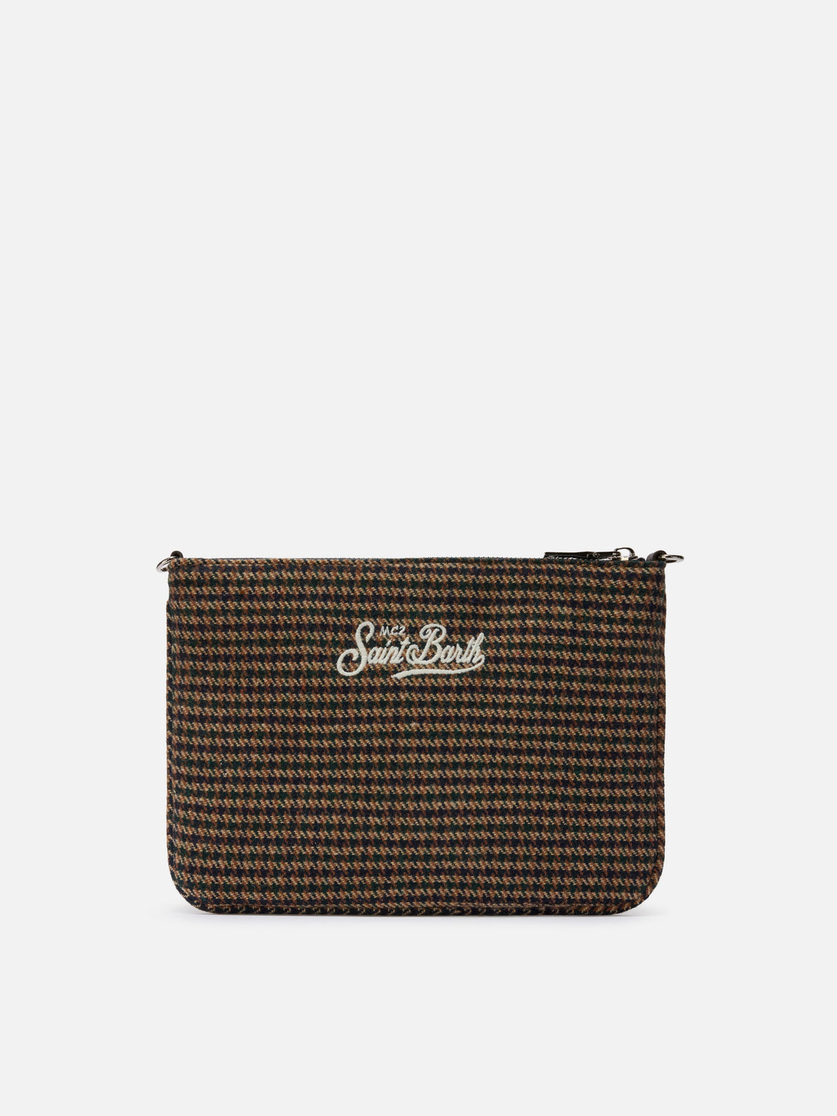 Borsa a tracolla Parisienne Wool MC2 Saint Barth — Pied de poule verde e blu — vista 5
