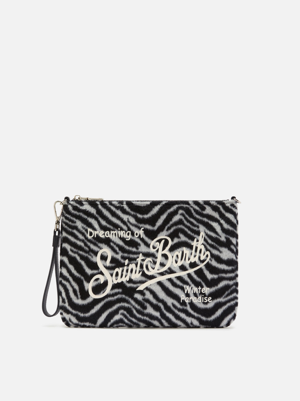MC2 Saint Barth Felt Parisienne crossbody pouch — Zebra — view 3