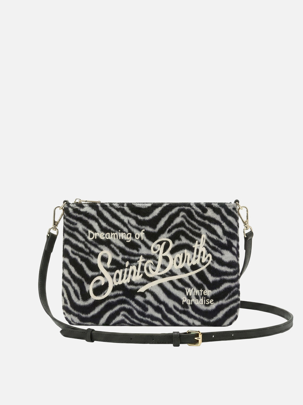 MC2 Saint Barth Felt Parisienne crossbody pouch — Zebra