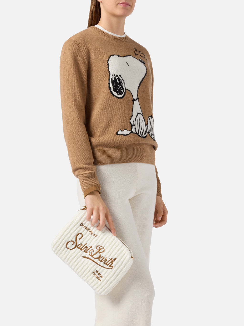 Pochette Parisienne Wool Rib MC2 Saint Barth — Blanc cassé — vue 2