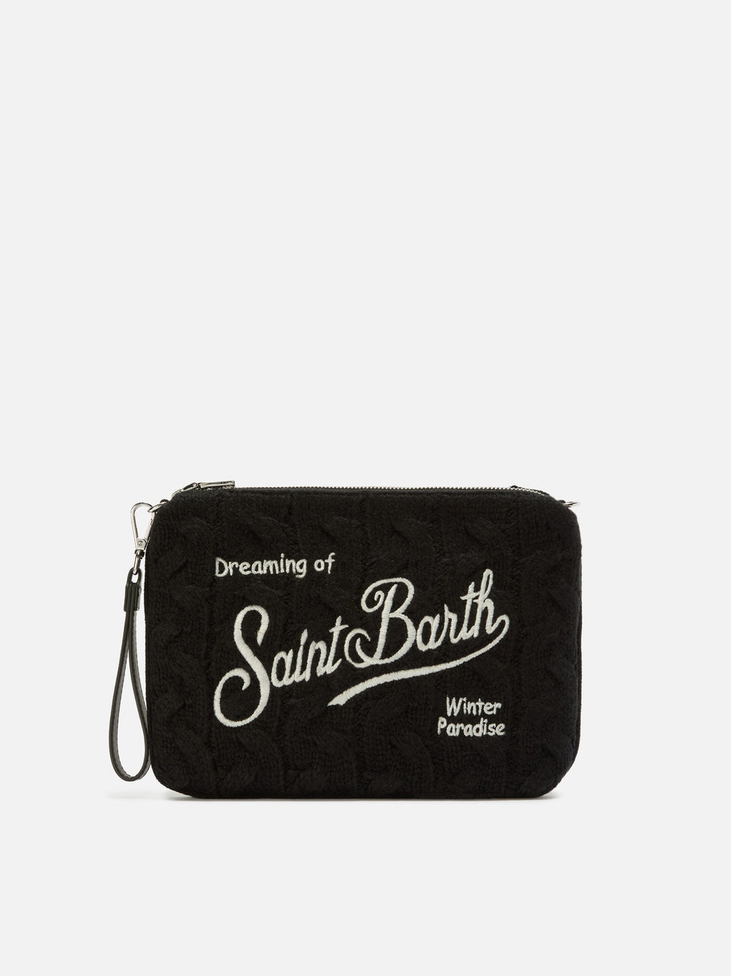 MC2 Saint Barth Wool Braid Parisienne crossbody pouch — Black — view 3