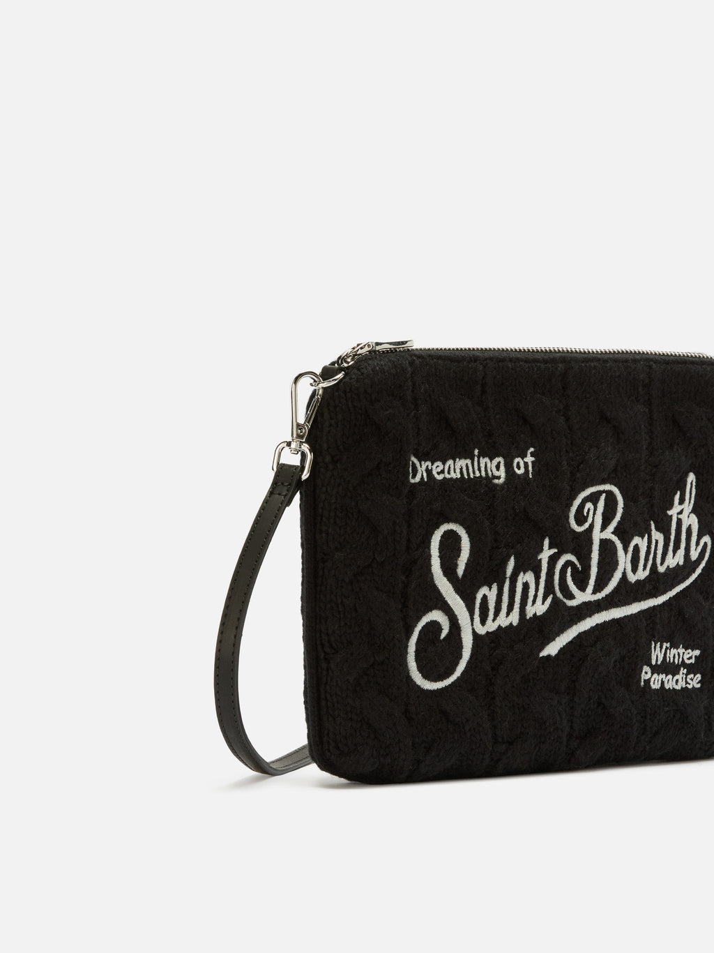 MC2 Saint Barth Wool Braid Parisienne crossbody pouch — Black — view 4