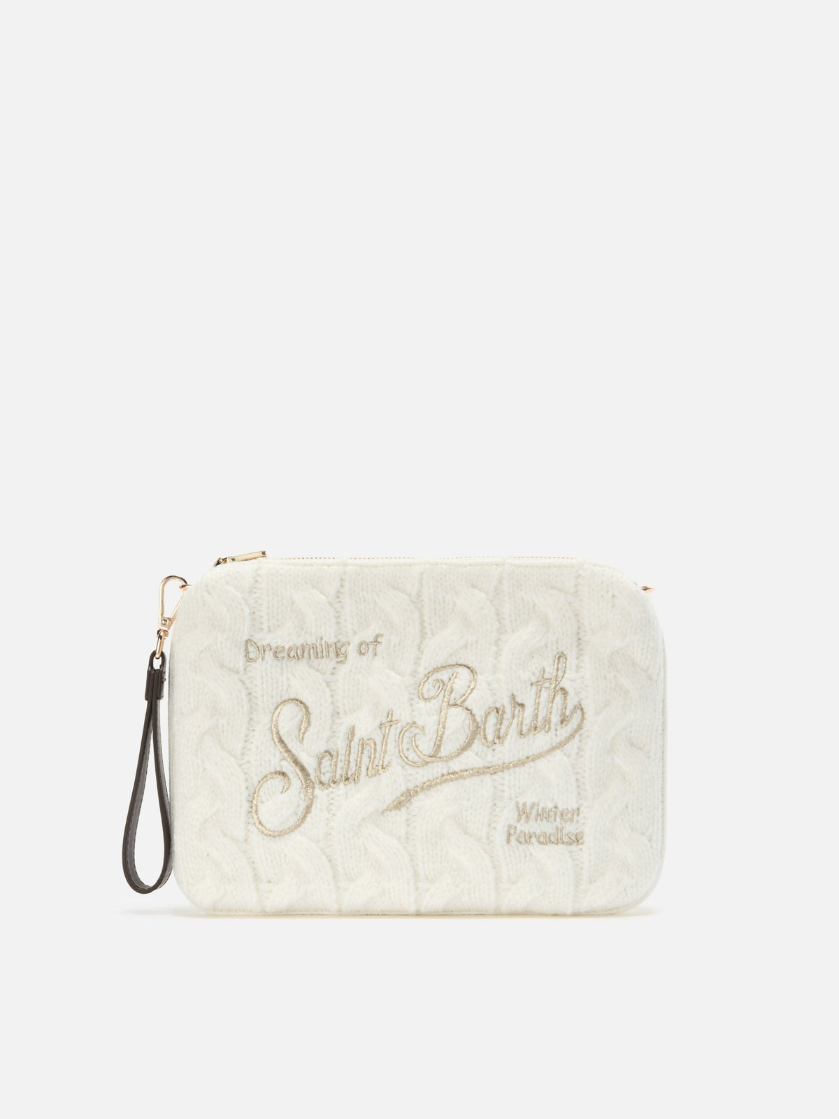 Pochette a tracolla Parisienne Wool Braid MC2 Saint Barth — Panna — vista 3