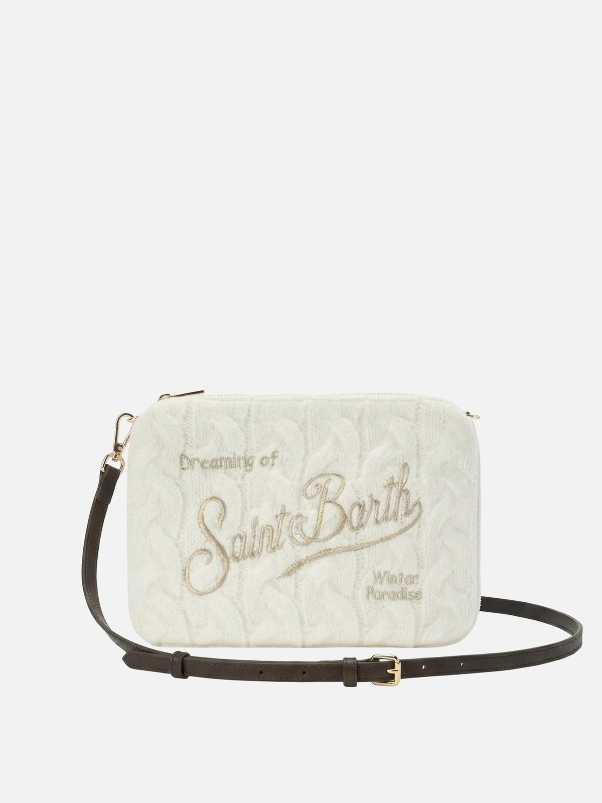 Pochette a tracolla Parisienne Wool Braid MC2 Saint Barth — Panna