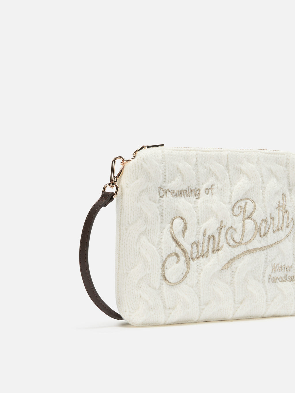 Pochette a tracolla Parisienne Wool Braid MC2 Saint Barth — Panna — vista 4