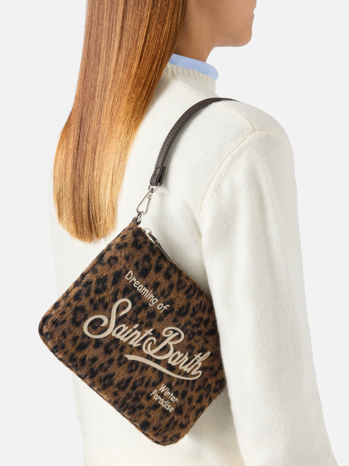 Borsa a spalla Mini Parisienne in feltro MC2 Saint Barth — Leopardato — vista 2