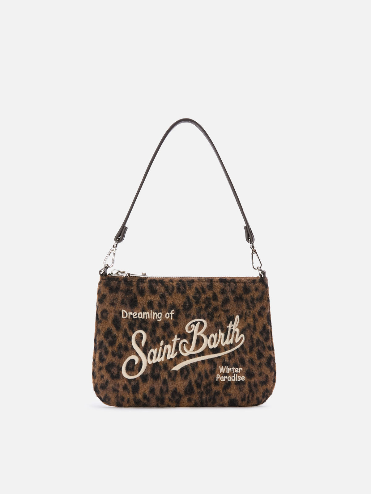 Borsa a spalla Mini Parisienne in feltro MC2 Saint Barth — Leopardato