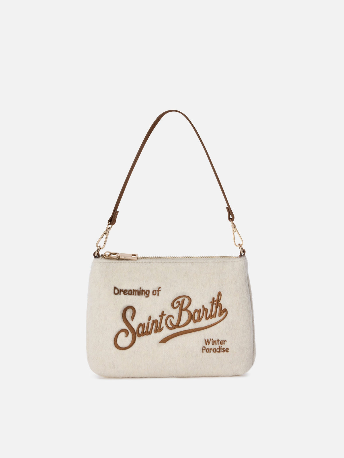 Borsa a spalla Mini Parisienne in feltro MC2 Saint Barth — Panna