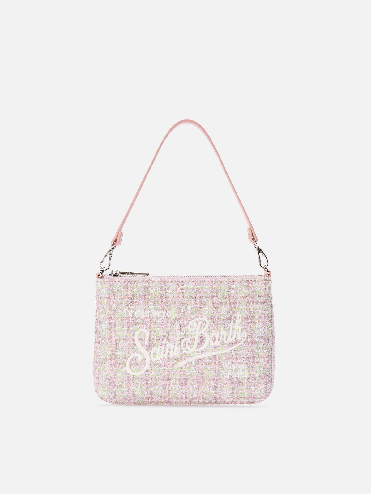 Borsa a spalla Mini Parisienne in tweed MC2 Saint Barth — Rosa