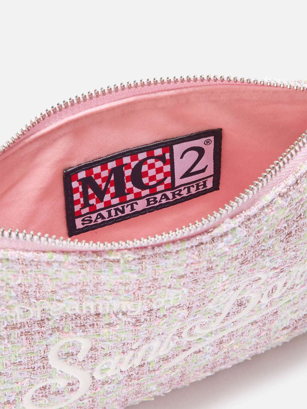 Mini sac Parisienne en tweed MC2 Saint Barth — Rose — vue 4