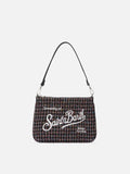 MC2 Saint Barth tweed Mini Parisienne shoulder bag — Glossy black