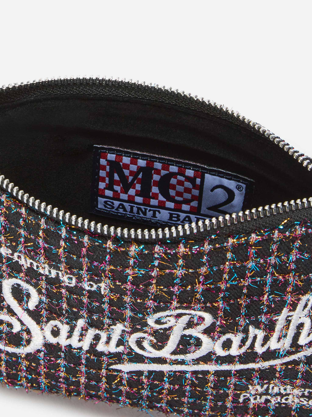 MC2 Saint Barth tweed Mini Parisienne shoulder bag — Glossy black — view 5