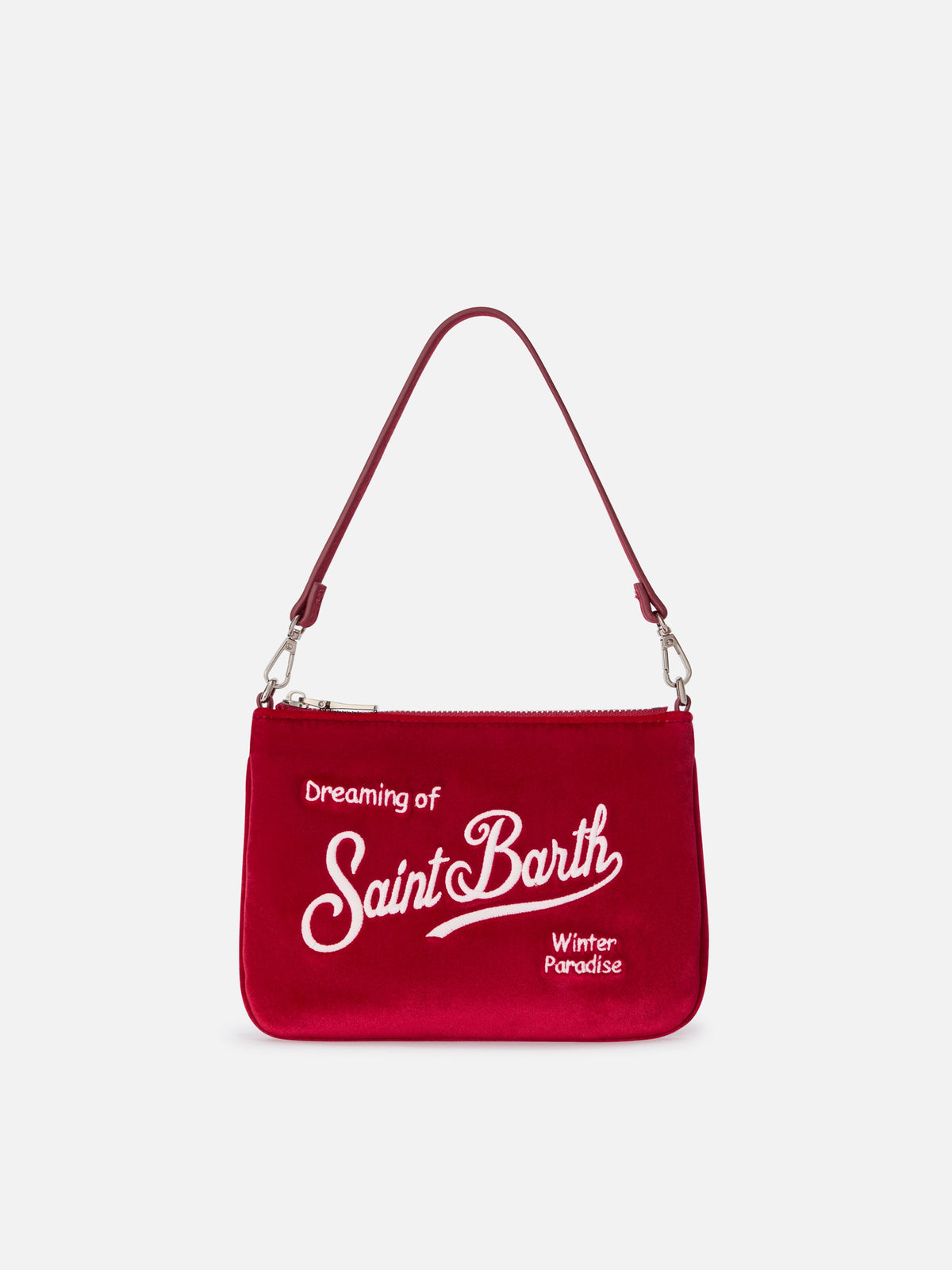 Borsa a spalla Mini Parisienne in velluto MC2 Saint Barth — Bordeaux