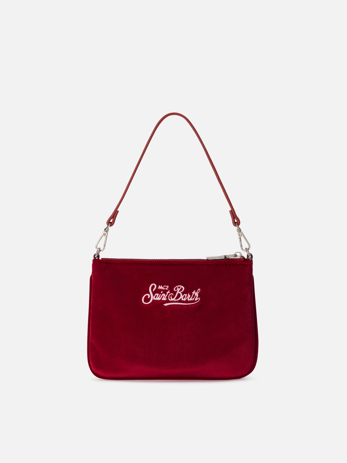 Borsa a spalla Mini Parisienne in velluto MC2 Saint Barth — Bordeaux — vista 3
