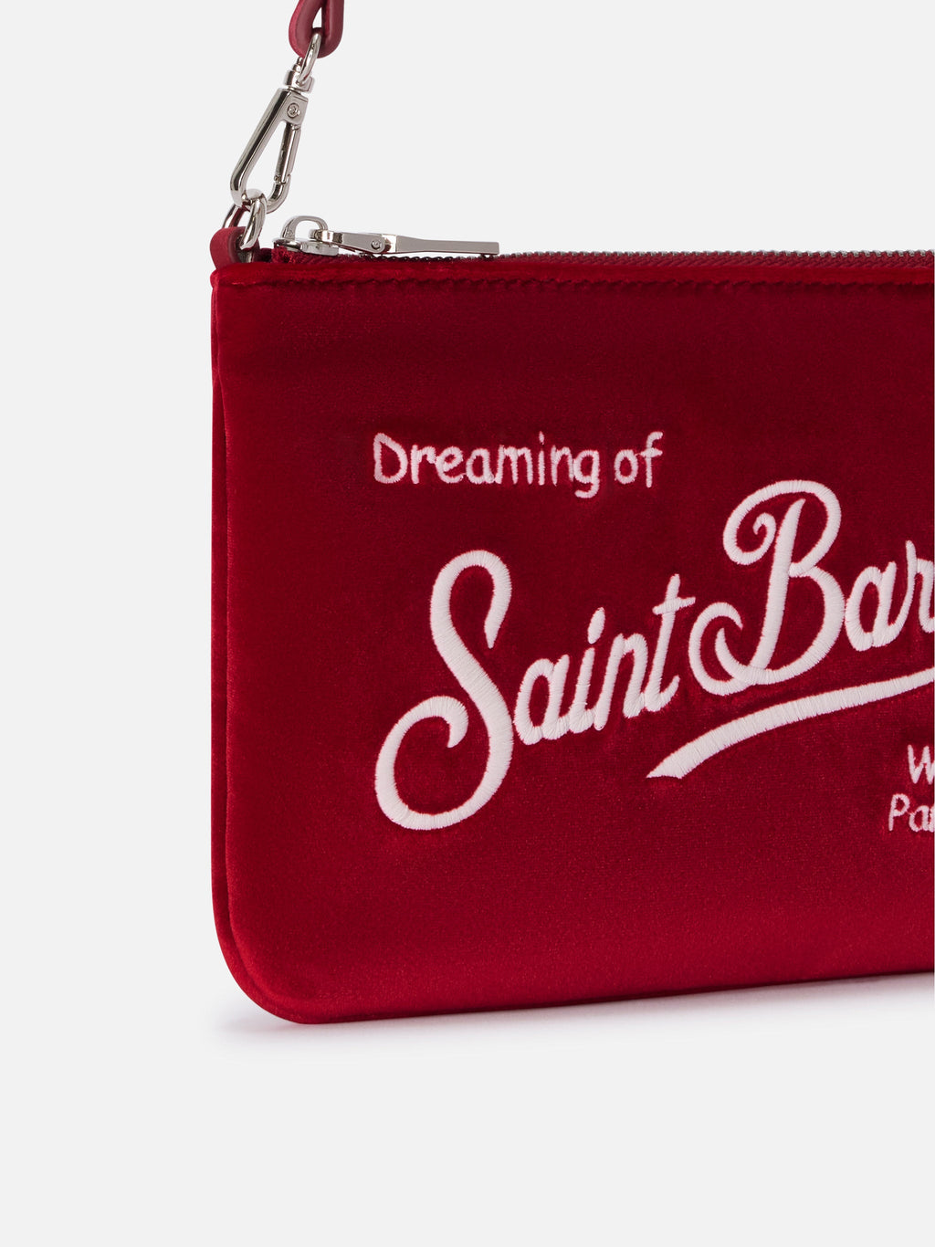 MC2 Saint Barth velvet Mini Parisienne shoulder bag — Burgundy — view 4
