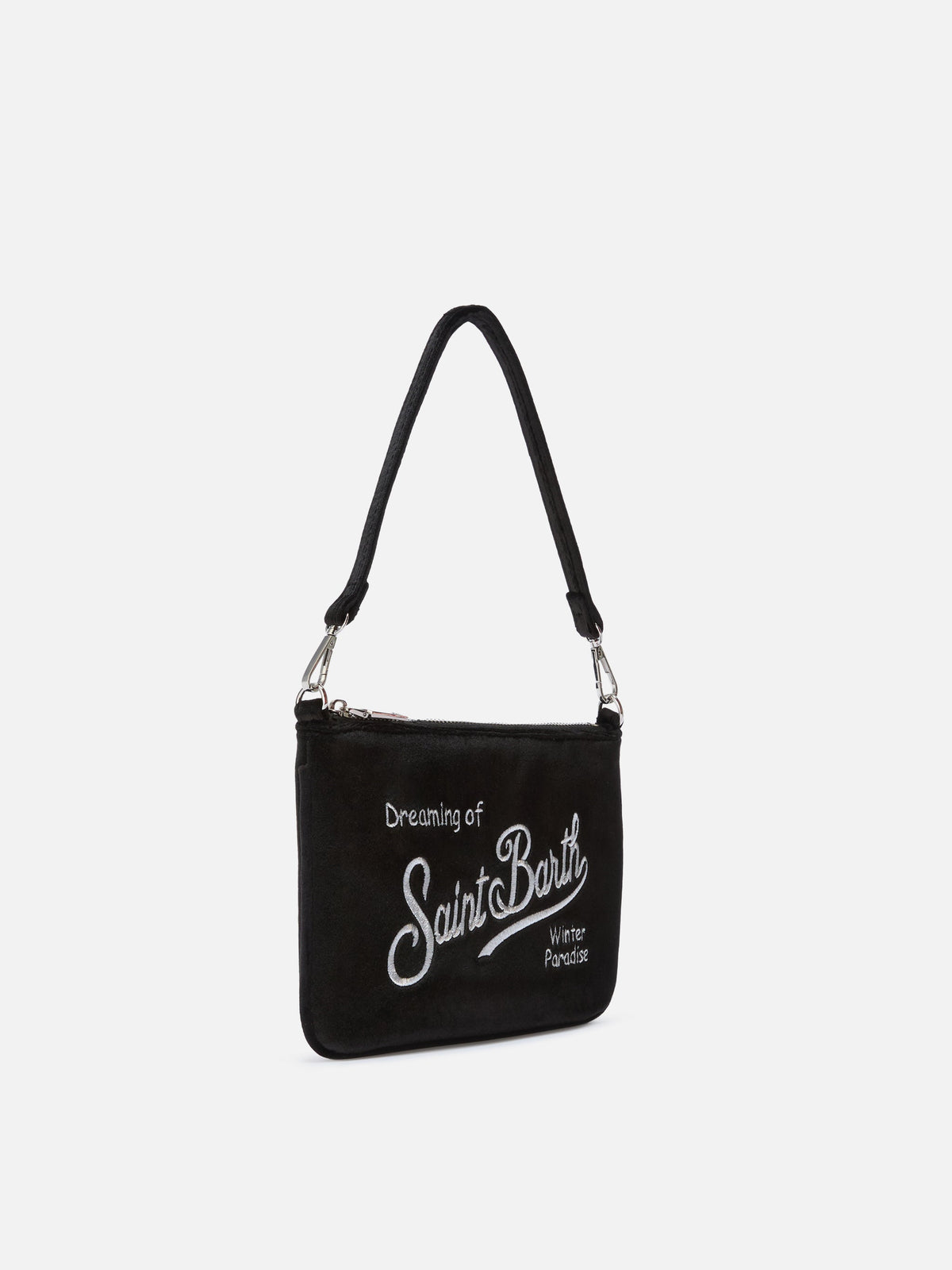 Borsa a spalla Mini Parisienne in velluto MC2 Saint Barth — Nero — vista 3
