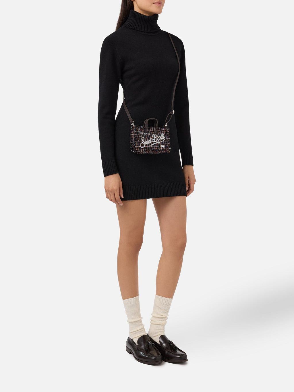 Phone bag en tweed MC2 Saint Barth — Noir — vue 2
