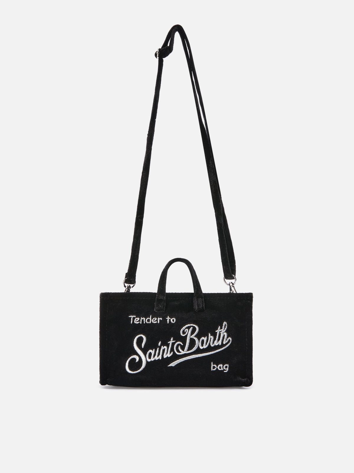 Phone bag in velluto MC2 Saint Barth — Nero