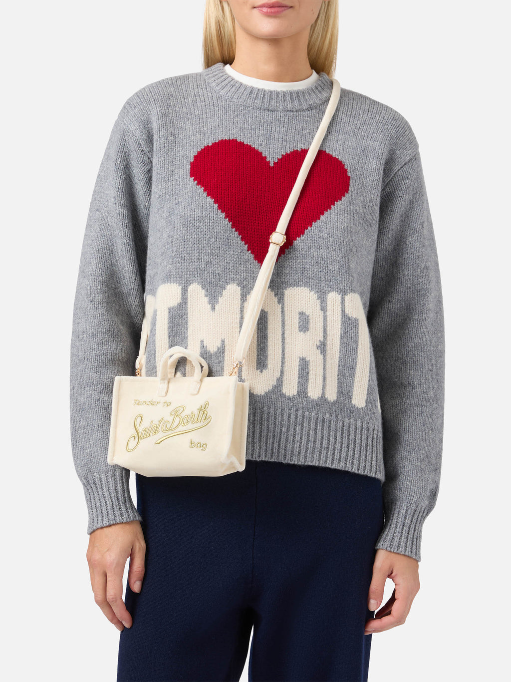 MC2 Saint Barth velvet phone bag — Off-white — view 2