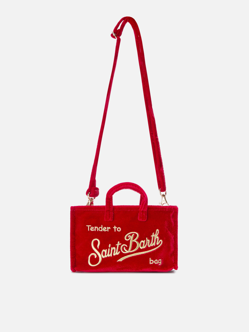 Phone bag in velluto MC2 Saint Barth — Rosso