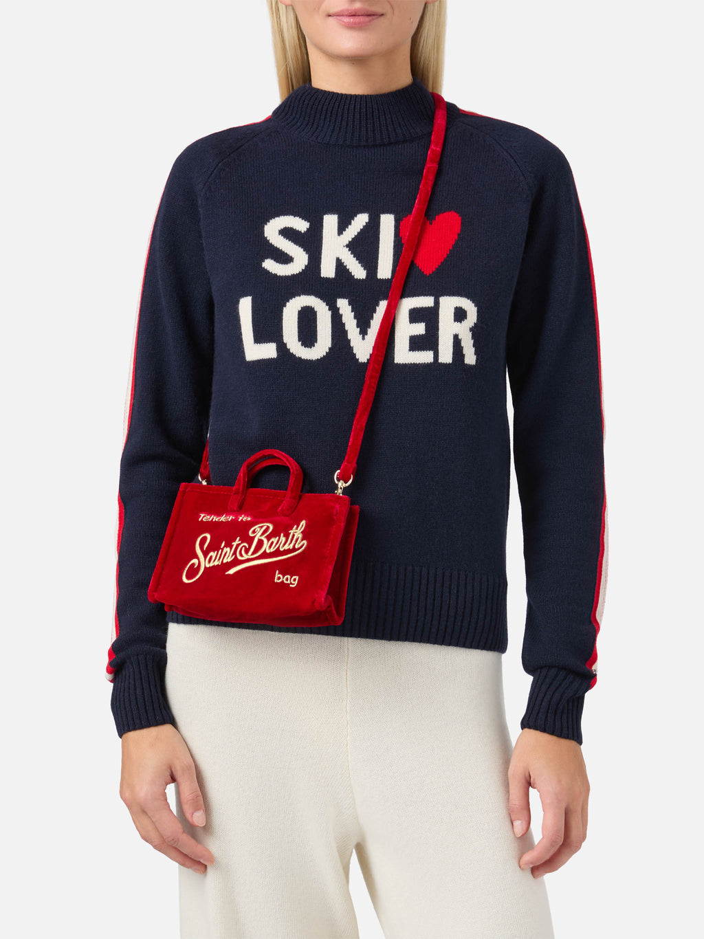 Phone bag in velluto MC2 Saint Barth — Rosso — vista 2