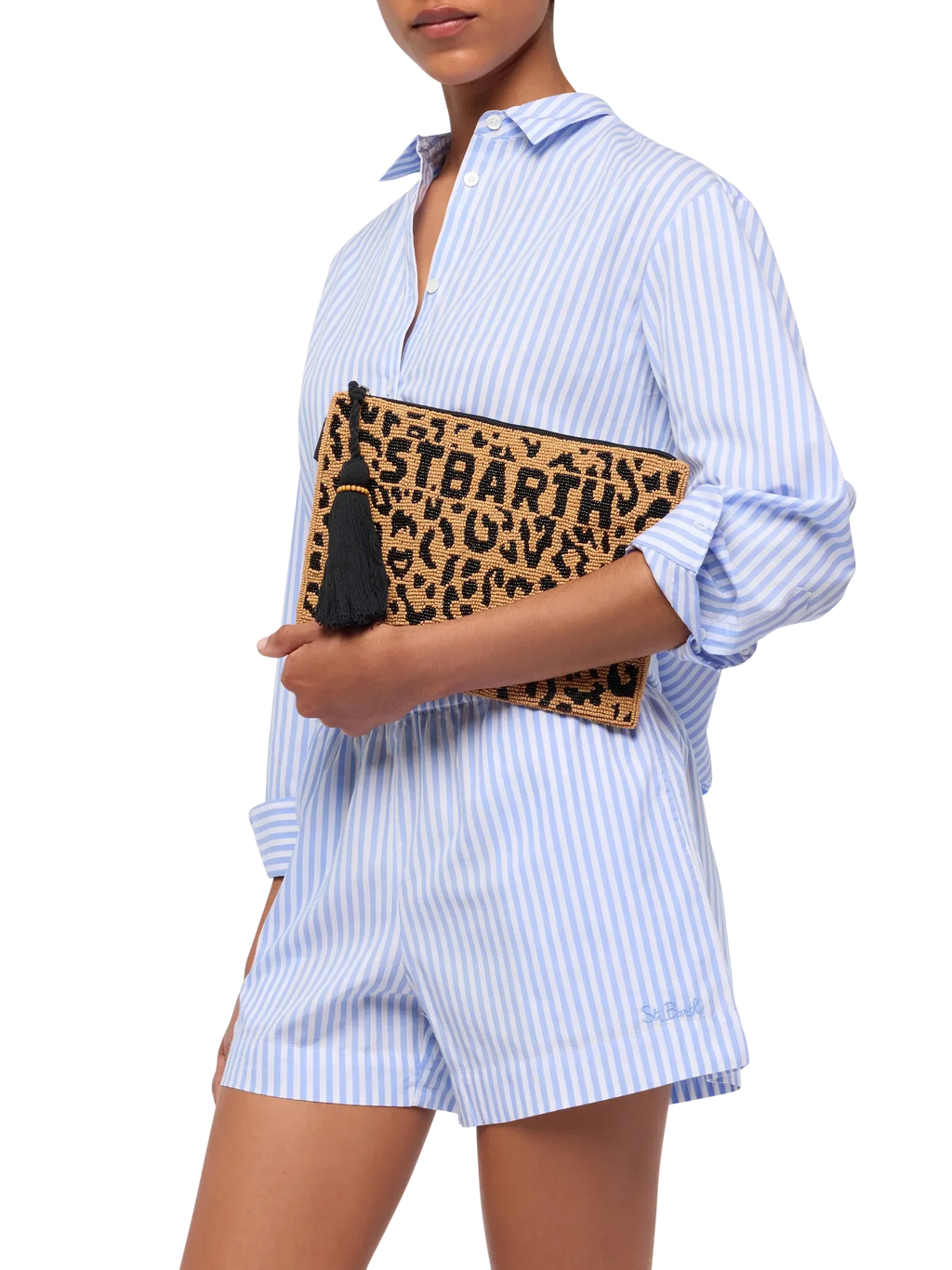 Pouch Pearl in perline MC2 Saint Barth — Leopardato — vista 2