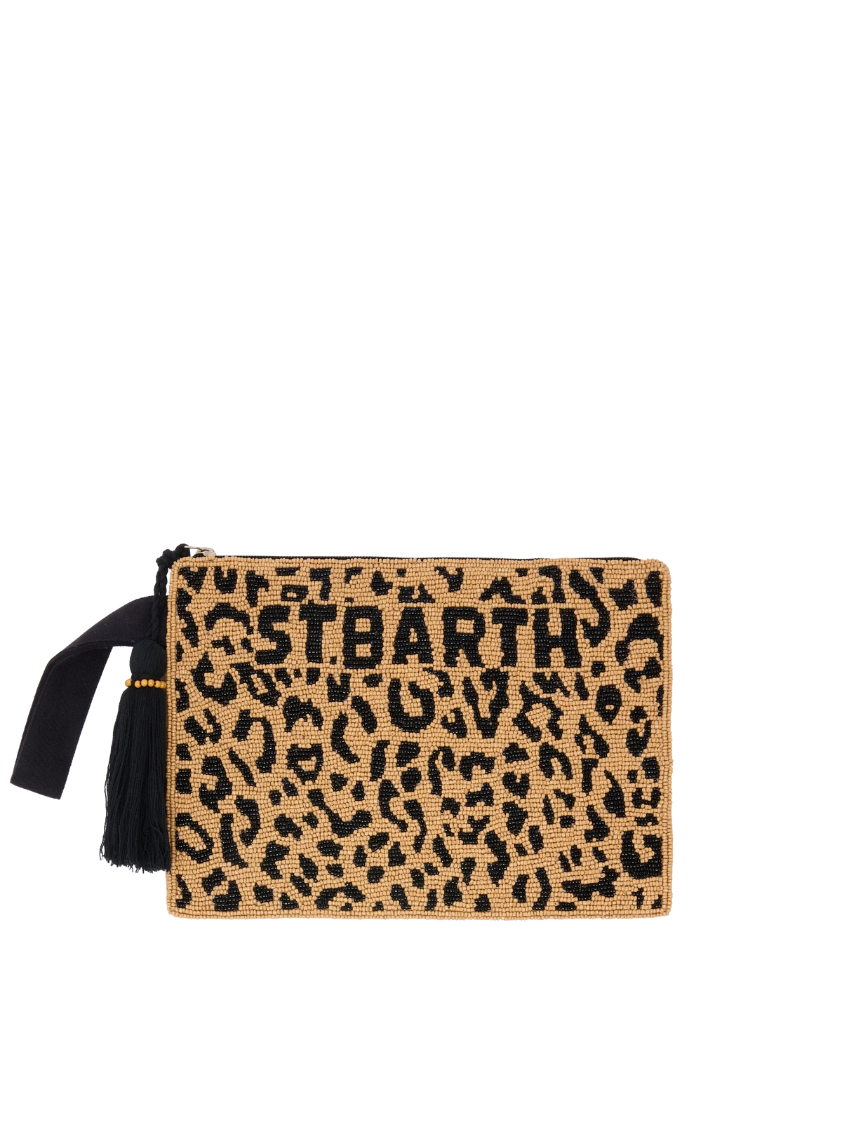 MC2 Saint Barth beaded Pearl pouch — Leopard