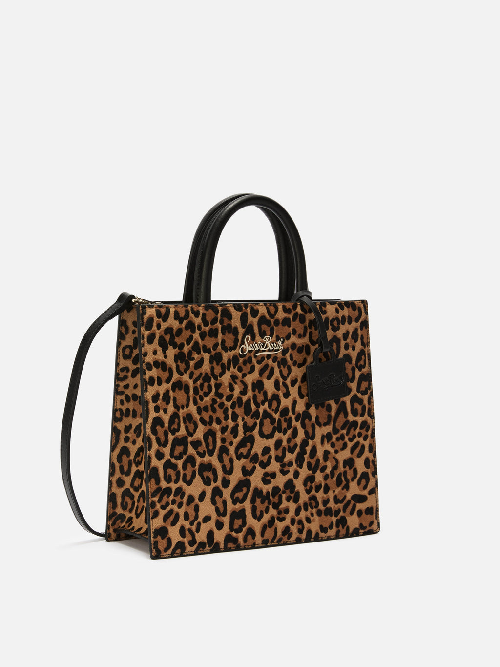 MC2 Saint Barth leather Shop Bag Midi — Leopard — view 3
