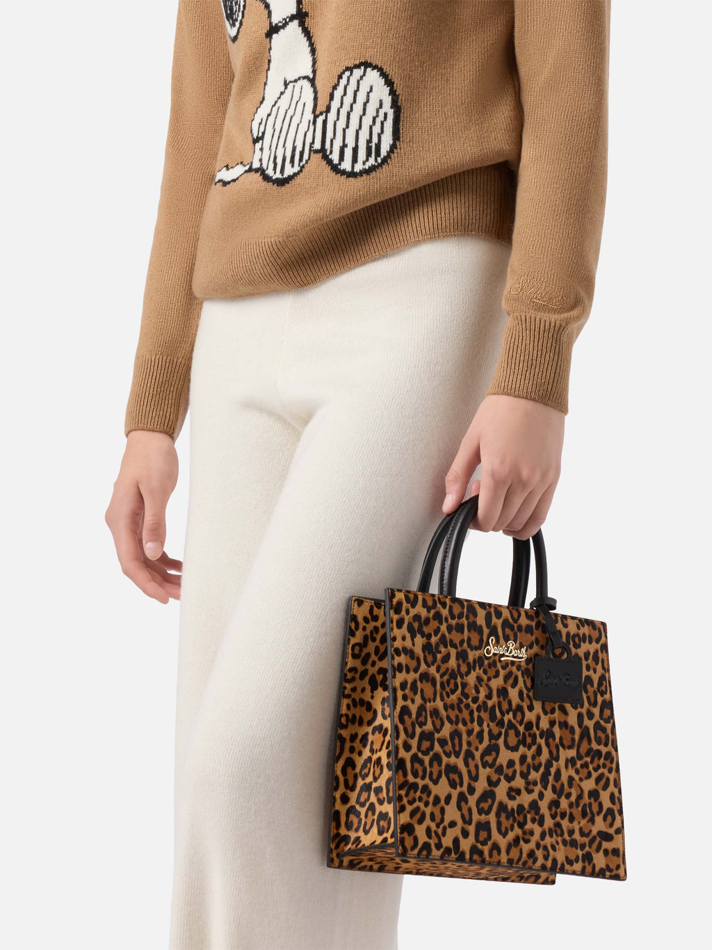 MC2 Saint Barth leather Shop Bag Midi — Leopard — view 2