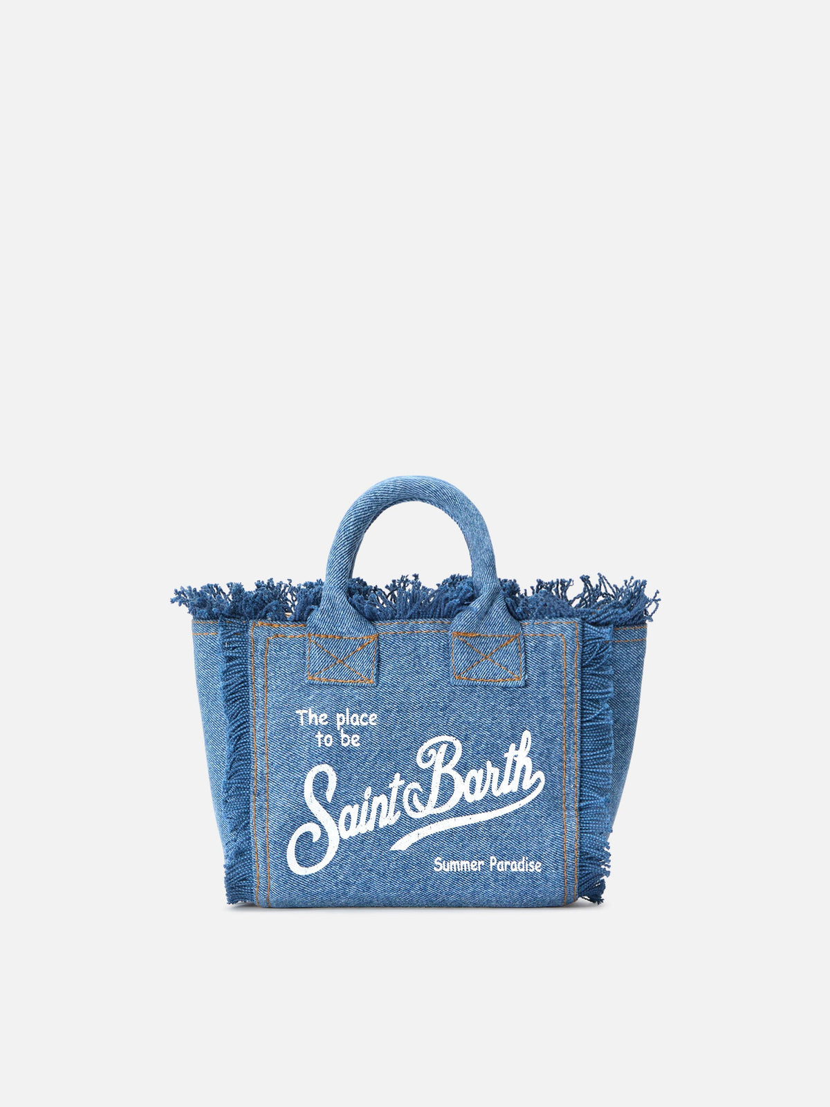 Mini borsa Vanity in denim MC2 Saint Barth — Blu medio