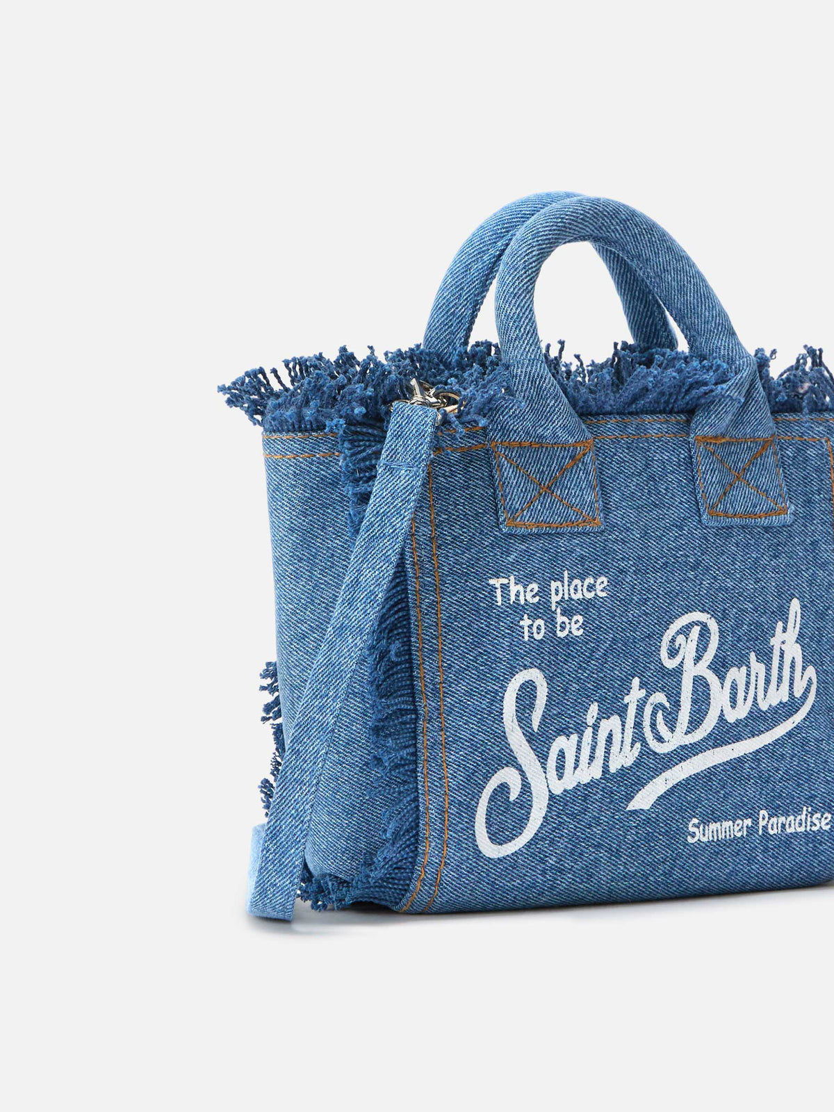 Mini borsa Vanity in denim MC2 Saint Barth — Blu medio — vista 3