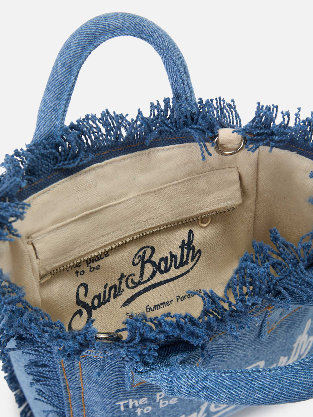 Mini borsa Vanity in denim MC2 Saint Barth — Blu medio — vista 4