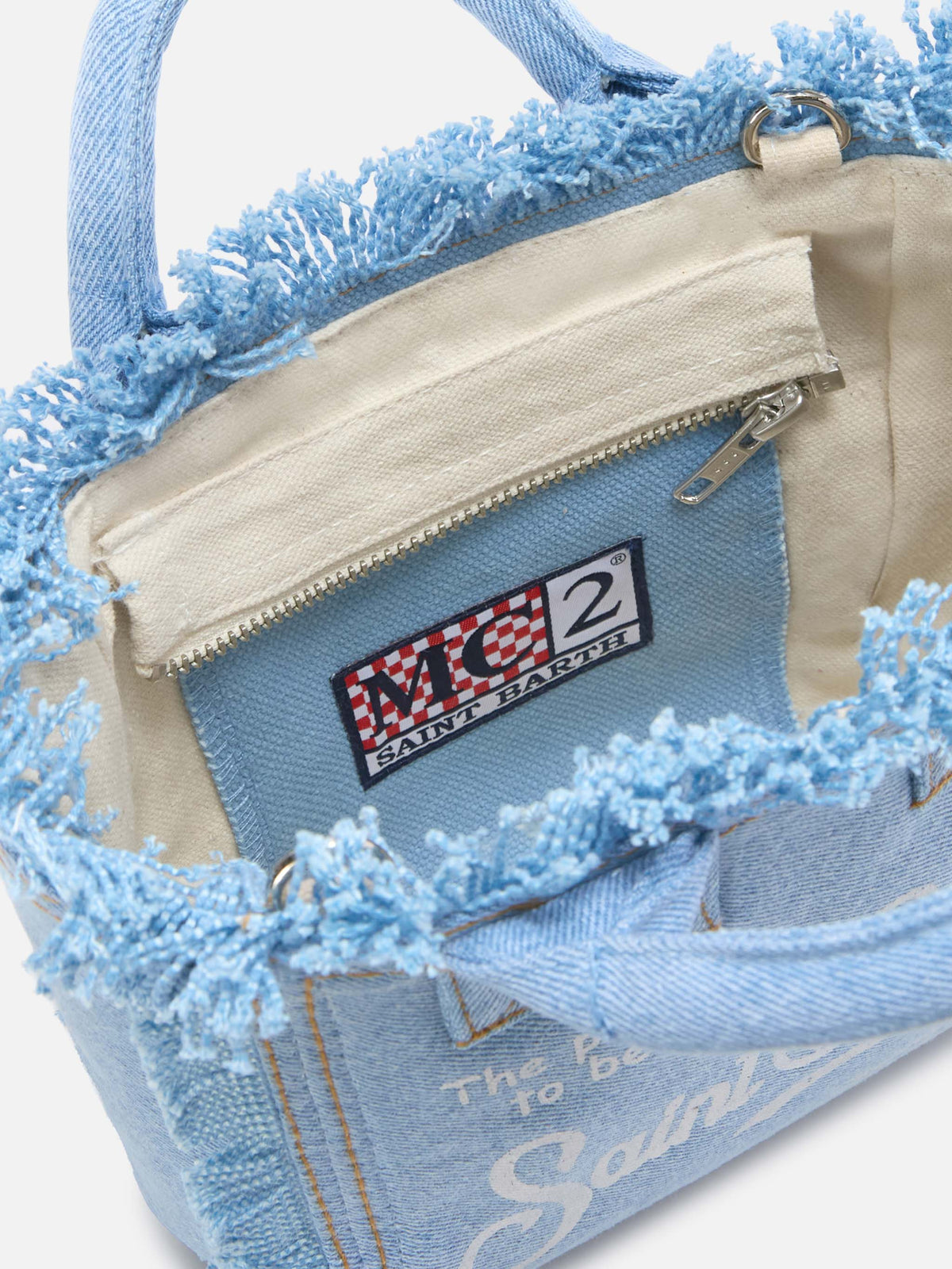 Mini borsa Vanity in denim MC2 Saint Barth — Azzurro — vista 4