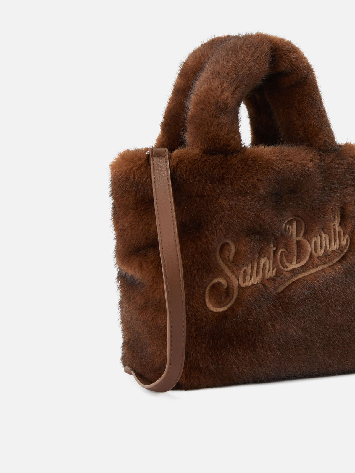 Mini sac Vanity Soft en fausse fourrure MC2 Saint Barth — Marron — vue 3