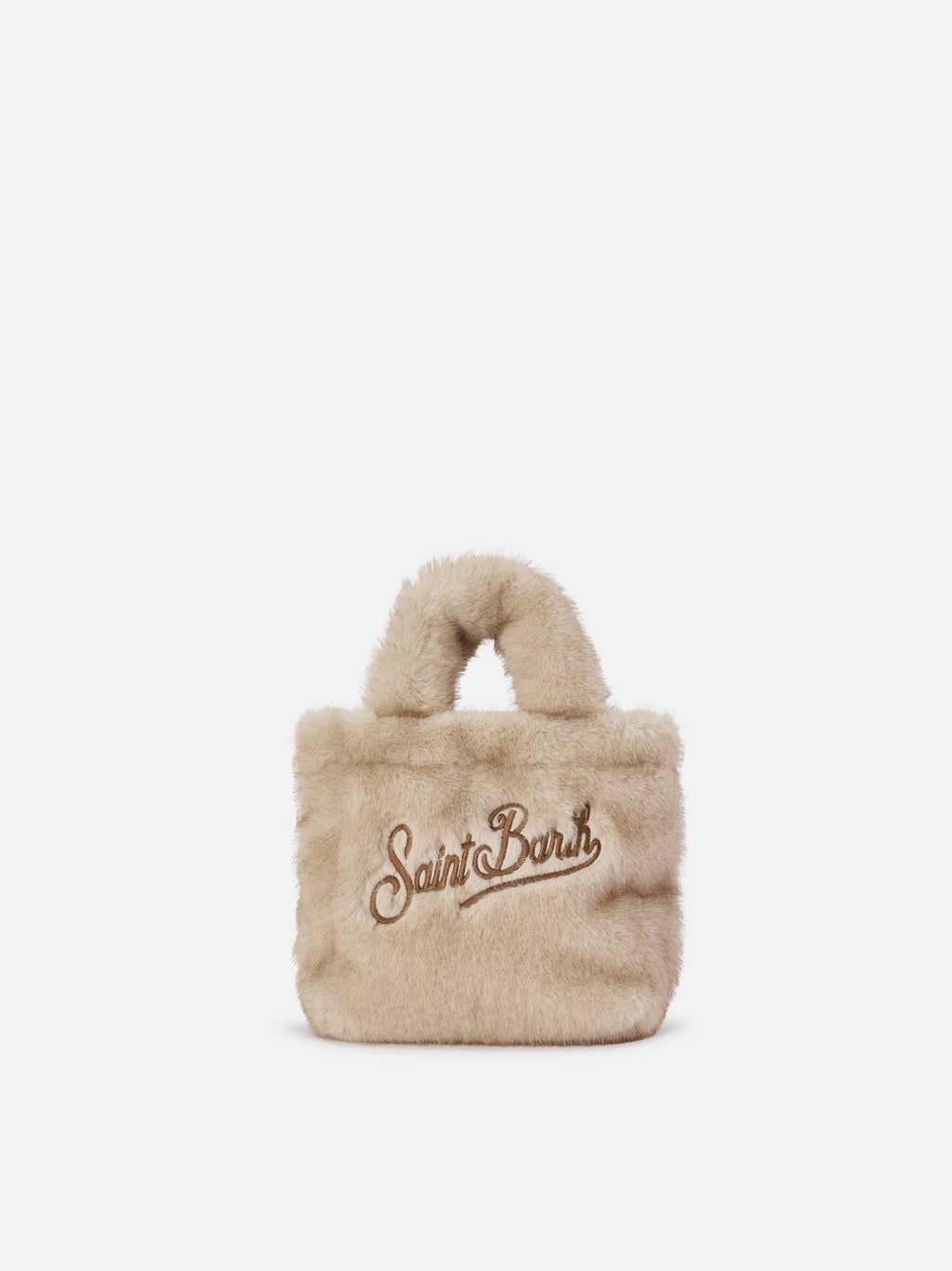 MC2 Saint Barth faux fur Vanity Soft mini bag — Beige